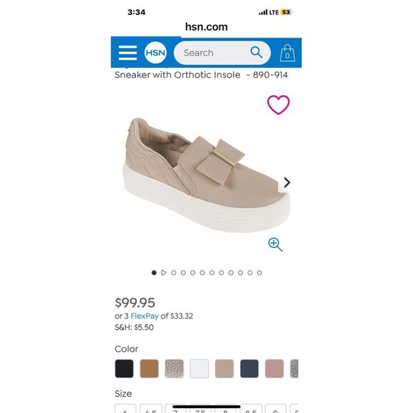 Clean Boss by Joy Women's Luxe Slip On Leather Bow Sneaker Latte 7 1/2 W - Picture 1 of 6